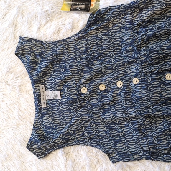 NWT Vintage Jonathan Martin Blue Abstract Button Down Romper Size 5/6 - Picture 3 of 14
